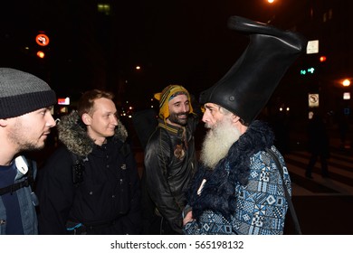 WASHINGTON DC - JANUARY 20 2017: Protests Filled Washington DC During Donald Trump's Inauguration Day. Vermin Supreme