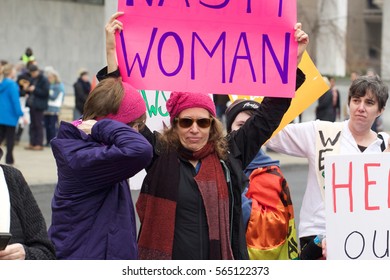 WASHINGTON, DC - JANUARY 21, 2017: Thousands of women participate in the Women's March on Washington in Washington, DC, USA on January 21, 2017.