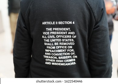 Washington, DC – January 21, 2020: Storm The Senate Protesters At The Hart Senate Building During The First Day Of Senate Hearings In The Trump Impeachment Trial.