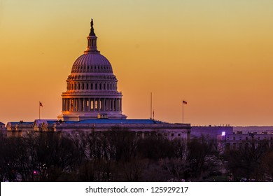 WASHINGTON DC - JANUARY 21:Capitol  Seen On Night Of Inauguration 44th President Of USA Barack Obama On January 21 2013 Capitol Is Meeting Place Of The US Congress Capitol Construction Started In 1793