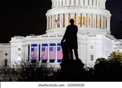 WASHINGTON DC - JANUARY 21:Capitol  Seen On Night Of Inauguration 44th President Of USA Barack Obama On January 21 2013 Capitol Is Meeting Place Of The US Congress Capitol Construction Started In 1793