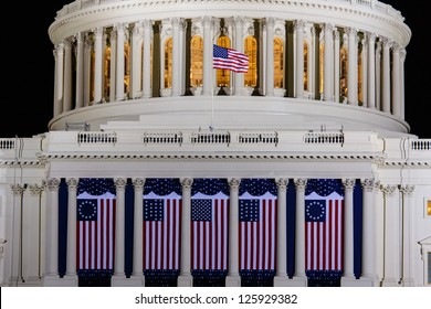 WASHINGTON DC - JANUARY 21:Capitol  Seen On Night Of Inauguration 44th President Of USA Barack Obama On January 21 2013 Capitol Is Meeting Place Of The US Congress Capitol Construction Started In 1793