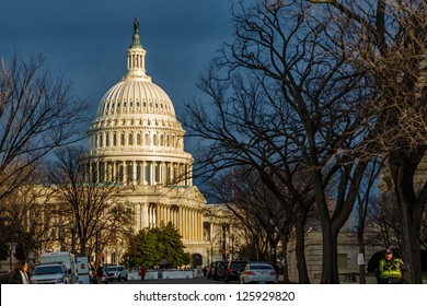 WASHINGTON DC - JANUARY 21:Capitol  Seen On At Day Of Inauguration 44th President Of US Barack Obama On January 21 2013 Capitol Is Meeting Place Of The US Congress Capitol Construction Started In 1793