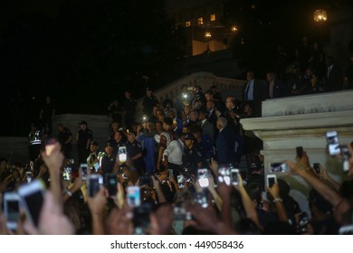 Washington, D.C. - July 07 2016: Representive John Lewis And Other Members Of Congress Address Protestors At The United States Capitol Building Protesting Recent Police Involved Shootings