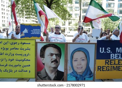 Washington, DC – July 11, 2022: Protesters Objecting To The Exchange Of Convicted Iranian Terrorist, Asadollah Asadi By The Belgian Government Demonstrate At The White House.