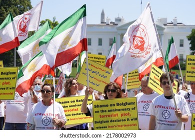 Washington, DC – July 11, 2022: Protesters Objecting To The Exchange Of Convicted Iranian Terrorist, Asadollah Asadi By The Belgian Government Demonstrate At The White House.