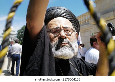 Washington, DC – July 13, 2022: Protesters Objecting To The Exchange Of Convicted Iranian Terrorist, Asadollah Asadi
By The Belgian Government Demonstrate At The Cannon House Office Building.
