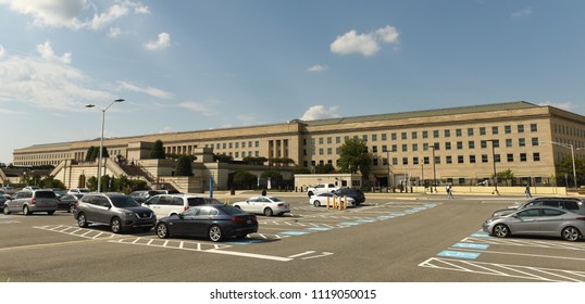 Washington, DC - June 01, 2018: Pentagon Building, Headquarters For The United States Department Of Defense.