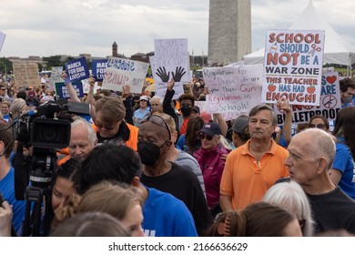 WASHINGTON, D.C. – June 11, 2022: Demonstrators are seen during a March For Our Lives rally on the National Mall.