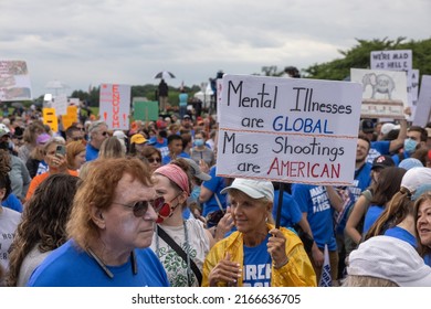 WASHINGTON, D.C. – June 11, 2022: Demonstrators are seen during a March For Our Lives rally on the National Mall.
