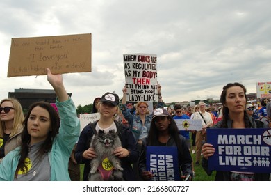 WASHINGTON, DC - June 11, 2022: Advocates For Changes To Gun Laws In The United States Gathered For The March For Our Lives In The Wake Of Mass Shootings In Buffalo, Uvalde, And Elsewhere.