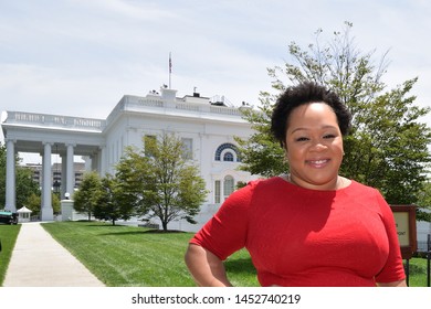 WASHINGTON, DC - JUNE 12, 2019: Yamiche Alcindor, White House Correspondent For The PBS NewsHour Poses For A Picture In The White House Driveway.