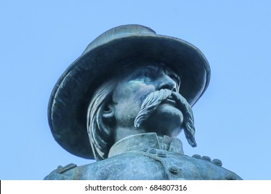 WASHINGTON, DC - JUNE 22, 2017 General John Logan Civil War Memorial Logan Circle Washington DC. Statue Dedicated 1901, Sculptor Richard Hunt. Won Congressional Medal Of Honor At Vicksburg.