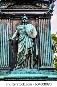 WASHINGTON, DC - JUNE 22, 2017 Knight General John Logan Civil War Memorial Logan Circle Washington DC. Statue Dedicated 1901, Sculptor Richard Hunt. Won Congressional Medal Of Honor At Vicksburg. 