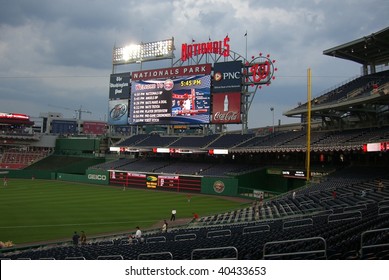 WASHINGTON, DC - JUNE 23: The Washington Nationals Take Batting Practice Under The Scoreboard In Brand New Nationals Park June 23, 2008 In Washington, DC.