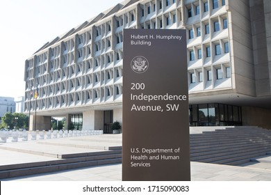 WASHINGTON, DC - JUNE 24, 2019: Sign Outside The Department Of Health And Human Services Building.