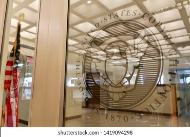 WASHINGTON, DC - JUNE 8, 2019: US COPYRIGHT OFFICE - LIBRARY OF CONGRESS - Sign Seal Emblem Coat Of Arms At Entrance