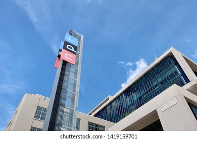 WASHINGTON, DC - JUNE 8, 2019: NPR - NATIONAL PUBLIC RADIO - Sign At Headquarters Building Entrance