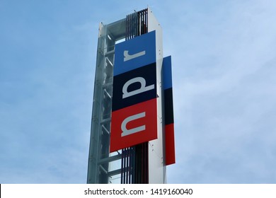 WASHINGTON, DC - JUNE 8, 2019: NPR - NATIONAL PUBLIC RADIO - Sign At Headquarters Building