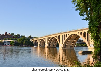 Washington DC - Key Bridge On Potomac River