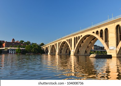 Washington DC - Key Bridge On Potomac River