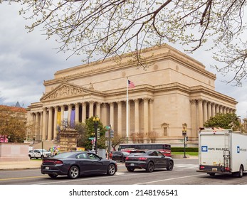 Washington DC, MAR 31 2022 - Overcast View Of The National Archives Museum