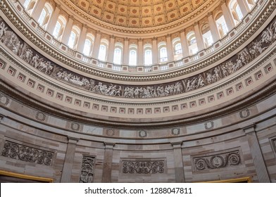 WASHINGTON, DC - March 26, 2013: The Dome Inside Decoration Of US Capitol In Washington DC