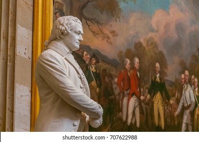 WASHINGTON, DC - March 26, 2013: The Dome Inside Decoration Of US Capitol In Washington DC