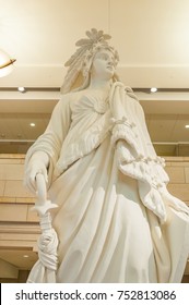 WASHINGTON, DC - March 26, 2013: The Dome Inside Decoration Of US Capitol In Washington DC