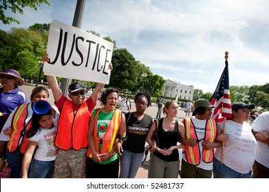 WASHINGTON, DC - MAY 1: Immigration Reform Activists Protest On May 1, 2010 At The White House In Washington, DC.