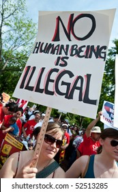 WASHINGTON, DC - MAY 1: Immigration Reform Activists Protest On May 1, 2010 At The White House On In Washington, DC.