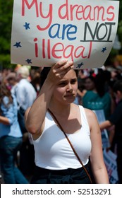 WASHINGTON, DC - MAY 1: Immigration Reform Activists Protest On May 1, 2010 At The White House On In Washington, DC.