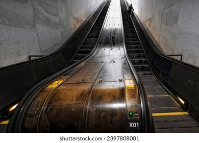 Washington DC Metro moving escalator  