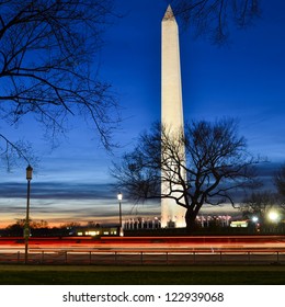 Washington DC, Washington Monument At Night