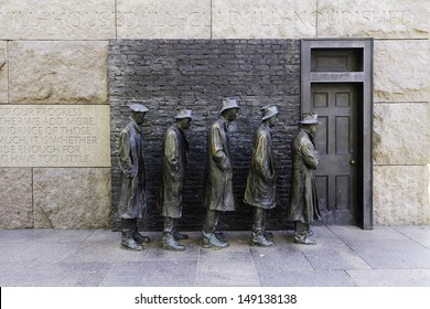 WASHINGTON DC - NOV 8: Example Of A Bread Line From Depression Era United States.Washington DC On November 8, 2011.