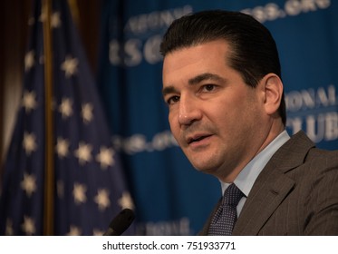 WASHINGTON, DC -  NOVEMBER 3, 2017: FDA Commissioner Dr. Scott Gottlieb Speaks To A Luncheon At The National Press Club