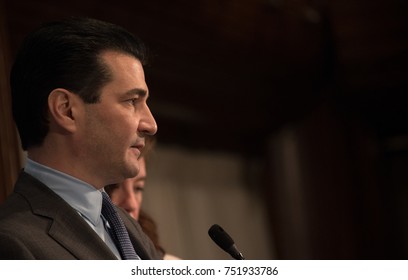 WASHINGTON, DC -  NOVEMBER 3, 2017: FDA Commissioner Dr. Scott Gottlieb Speaks To A Luncheon At The National Press Club