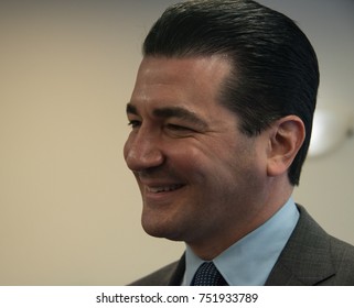 WASHINGTON, DC -  NOVEMBER 3, 2017: FDA Commissioner Dr. Scott Gottlieb Speaks To A Luncheon At The National Press Club