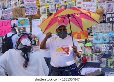 Washington, DC – November 9, 2020: Protesters Demonstrating At Black Lives Matter Plaza Against The Escalating Military Conflict In Ethiopia’s Tigray Province.