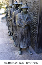  WASHINGTON DC - SEP 20: Example Of A Bread Line From Depression Era United States.Washington DC On September 20, 2011 Sculpture By George Segal. Franklin D. Roosevelt Memorial. Washington D.C. USA