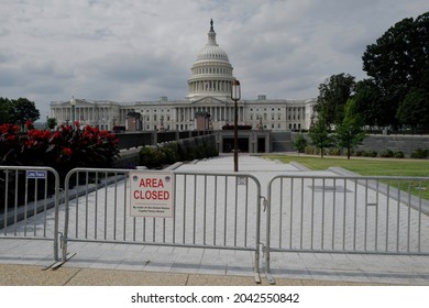 Washington, DC – September 16, 2021: The U.S. Capitol Visitors Center is closed as a precaution ahead of a planned extremists rally at the Capitol.