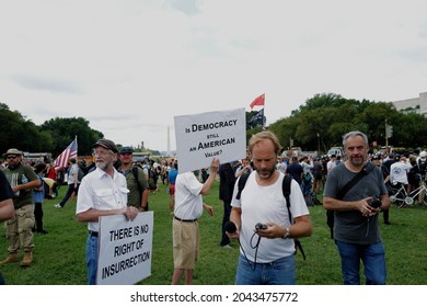 Washington, DC – September 18, 2021: Counter Protesters At The 