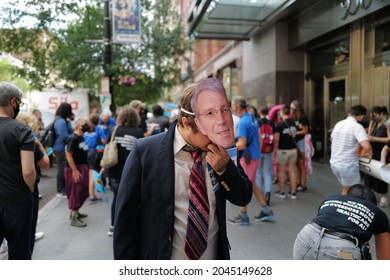 Washington, DC – September 21, 2021: People's Action activists demonstrated at the offices of Big Pharma lobbyists in support of lower prescription costs, medicare for all and health care reforms.
