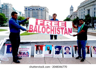 Washington, DC – September 23, 2020: Demonstrators From The Baloch National Movement At Freedom Plaza Call On Pakistan To Free Balouchistan And To Account For Those Forcibly Disappeared.