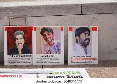 Washington, DC – September 23, 2020: Demonstrators From The Baloch National Movement At Freedom Plaza Call On Pakistan To Free Balouchistan And To Account For Those Forcibly Disappeared.