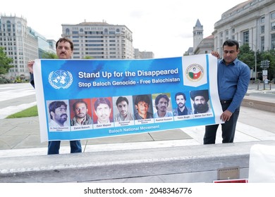 Washington, DC – September 23, 2020: Demonstrators From The Baloch National Movement At Freedom Plaza Call On Pakistan To Free Balouchistan And To Account For Those Forcibly Disappeared.