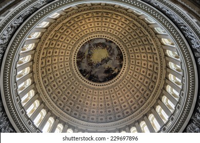 WASHINGTON, DC - SEPTEMBER 27, 2013: The Dome Inside Of US Capitol In Washington DC