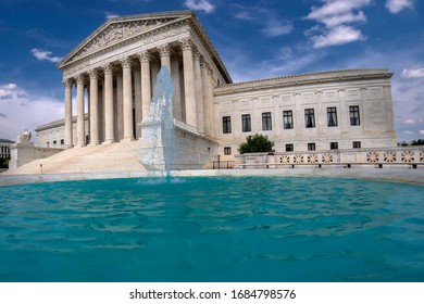 Washington DC Supreme Court Facade Equal Justice Under The Law On Sunny Day