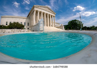 Washington DC Supreme Court Facade Equal Justice Under The Law On Sunny Day