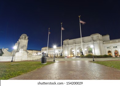 Washington DC, Union Station At Night 